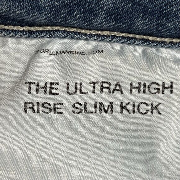 7 For All Mankind Luxe Vintage Ultra High Rise Slim Kick Jeans 25 Button Fly - Picture 5 of 17